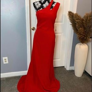 Beautiful asymmetrical long red dress NEW